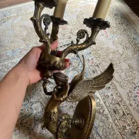 چراغ دیواری برنز ملکه|لوستر و چراغ آویز|تبریز, |دیوار