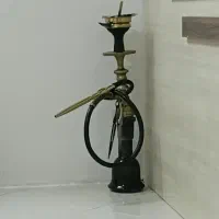 قلیون قلیان برنجی با سری ترکی و شلنگ سیلیکونی