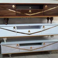 پخش انواع میز تلویزیون ام دی اف روکش وکیوم طلایی