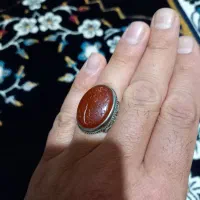 فروش  دو انگشتر نقره و پلاک سنگ عقیق برای گردنبند|جواهرات|کرج, حیدرآباد|دیوار