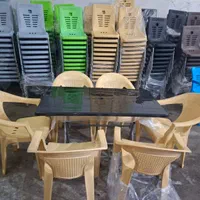 صندلی ومیز پلاستیکی ست 6 نفره حکمت