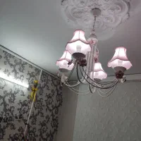 لوسترسفید گلدار چهار شاخه ای مدرن در حد نو