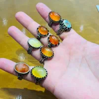 انگشتر نقره ۹۲۵ مردانه با سنگ اصل عقیق