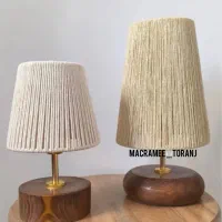 اباژور رومیزی چوبی شیک مکرومه