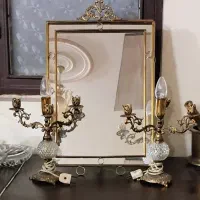 آینه شمعدون برنز