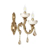 چراغ دیواری برنزی ۲شعله چشمه نور
