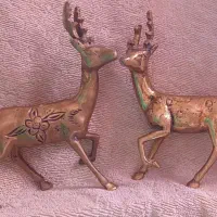 جفت گوزن برنجی قدیمی و سنگین