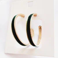 گوشواره نیم حلقه‌ای مخملی سبز، لمسی از طبیعت|بدلیجات|بندرعباس, |دیوار