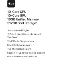 مک بوک ایر ۱۶ـ۵۱۲ m4 MacBook air 15 16 512