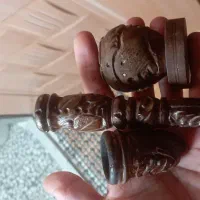 پیپ کنده کاری شده نقره کوب چوبی