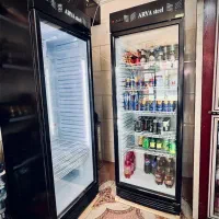 یخچال ایستاده ویترینی عرض 70 مشکی و سفید