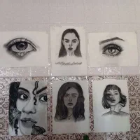 طراحی چهره با سیاه قلم|تابلو، نقاشی، عکس|چابهار, |دیوار