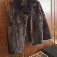 کت مینک اصل (قهوه‌ای تیره) - وارداتی - در حد نو