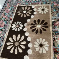گلیم فرش رنگ قهوه ای کرم