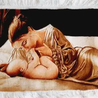 تابلو فرش مادر و کودک