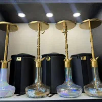 قلیان چوبی برنجی گردو خارجی رخ ساده وملزومات|کلکسیون اشیاء عتیقه|قم, نیروگاه|دیوار