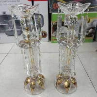 شمعدون تمام کریستال جفت بالاله وآویز|صنایع دستی و سایر لوازم تزئینی|تهران, شیوا|دیوار