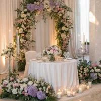 گلآرایی ودیزاین جایگاه عروس و داماد ودستهگل عروس