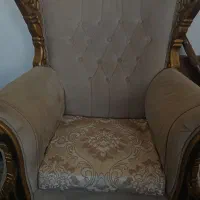 مبل راحتی رنگ کرم|مبلمان خانگی و میز عسلی|ابریشم, |دیوار