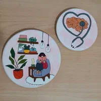 دیوارکوب سفالی و چوبی یلدا / یلدایی|تابلو، نقاشی، عکس|لاهیجان, کوی زمانی|دیوار