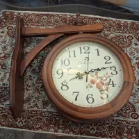 ساعت دو طرفه چوبی