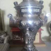 سماور ذغالی نیم لیتری کفگیر ورشو کهنه