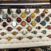 انگشتر نقره عقیق فیروزه شرف شمس