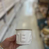 بانکه چای و ادویه سرامیکی با چوب