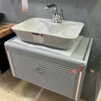 روشویی کابینتی طوسی کروم