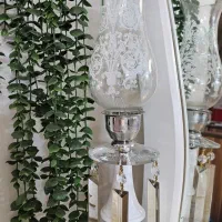 آیینه و شمعدان چوبی سفید|بوفه، ویترین، کنسول|تهران, خرمشهر|دیوار