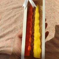 شمع قلمی پاییزه دو عددی همراه با جعبه