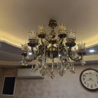 لوستر 12شعله برنجی|لوستر و چراغ آویز|همدان, |دیوار