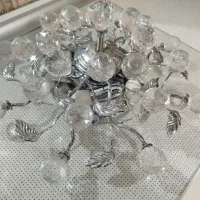 لوستر ۵ شعله کریستالی نقره ای