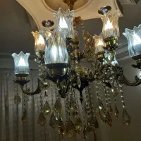 لوستر برنجی ۱۰ شعله|لوستر و چراغ آویز|قرچک, زیبا شهر|دیوار