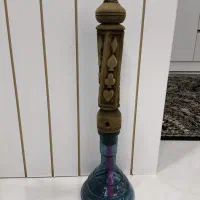 قلیون چوبی با شیشه نو فقط ی بار استفاده شده