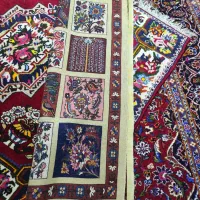 فرش دست بافت نقشه خشتی|فرش|اصفهان, نقش جهان|دیوار