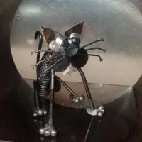 گربه فلزی دکوری|مجسمه، تندیس، ماکت|بومهن, |دیوار