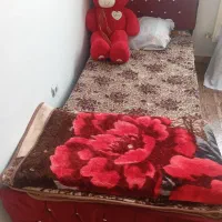 تخت یکنفره دخترانه بسیار زیبا  با تشک|تخت و سرویس خواب|سیاهکل, |دیوار