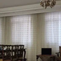 سه تکه پرده تور ترک تمیز و سالم و آماده نصب