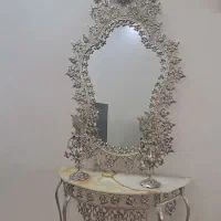 اینه شمعدان برنز طرح خورشید نقره ای
