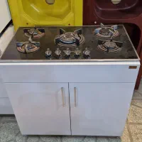 گاز کابینتی طرح فر صفحه ای رومیزی شیشه استیل