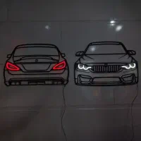 تابلو دیواری طرح ماشین نئونی