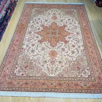 فرش ۶ متری طرح هریس ۵۰ رج زمینه کرم