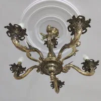 دوعدد لوستر برنز پنج شاخه فرشته همراه روشنایی