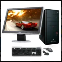 کامپیوتر به همراه میز و صندلی