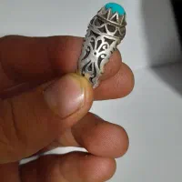 انگشتر نقره فیروزه نیشابور اصل دست ساز قدیمی|جواهرات|قم, شهرک مهدیه (مدرس)|دیوار