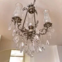 لوستر چهار شعله برنز و کریستال