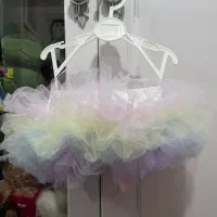 دامن دخترونه پفی رنگین کمانی