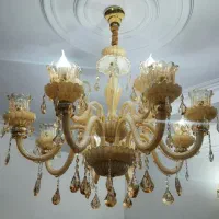 لوستر کریستالی۱۲ شاخه و کنارسالنی +دیوارکوب