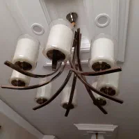 لوستر استیل رنگ برنز|لوستر و چراغ آویز|رباطکریم, رباطکریم|دیوار